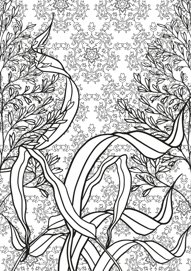 Coloriage Spirales et formes calmes pour détente - Adulte à imprimer