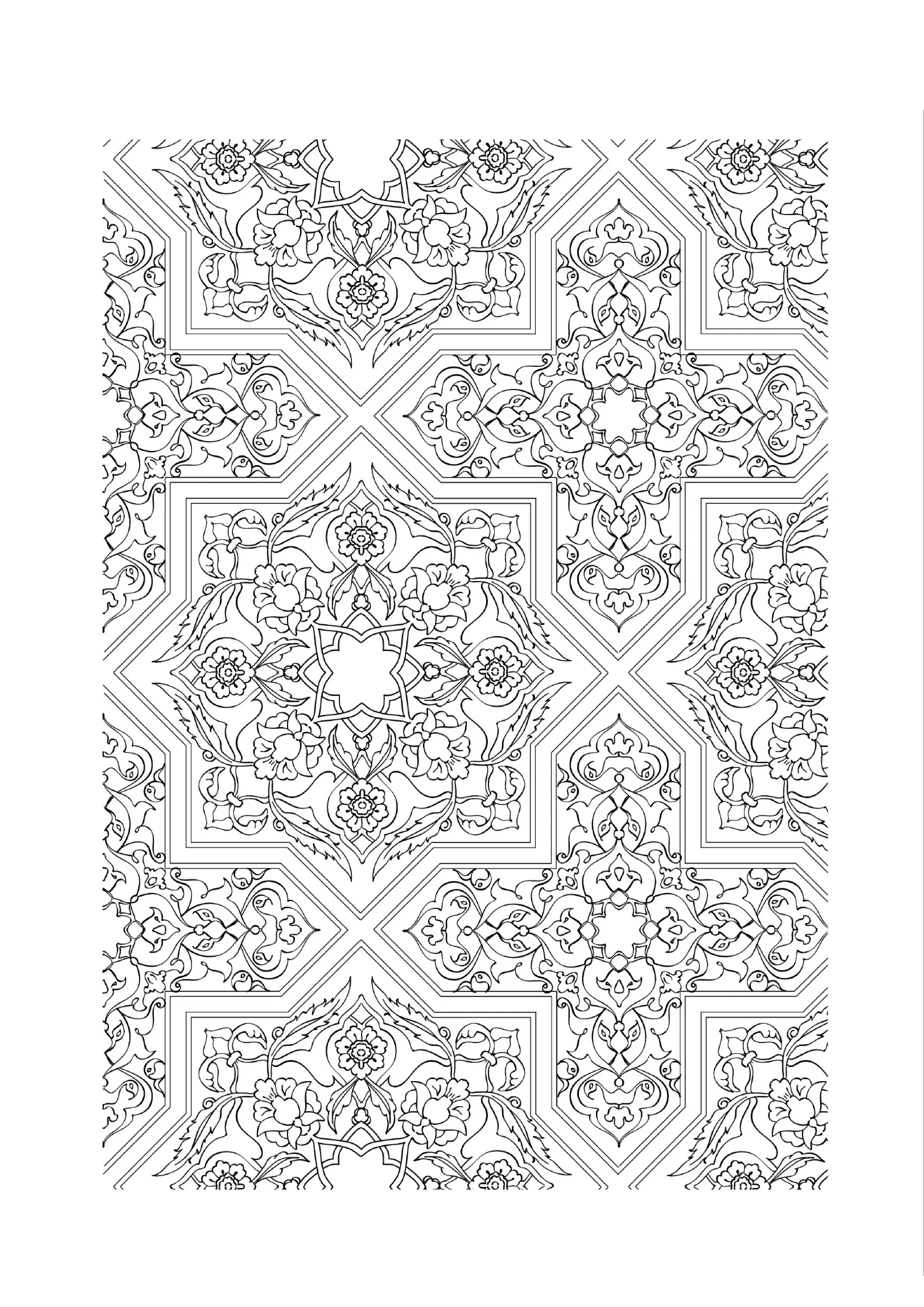 Coloriage Motifs géométriques relaxants pour adulte - Adulte à imprimer