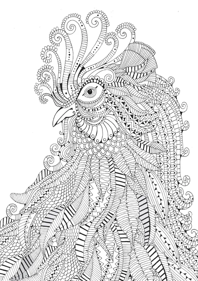 Coloriage Anti Stress Animaux Poule - Poule à imprimer