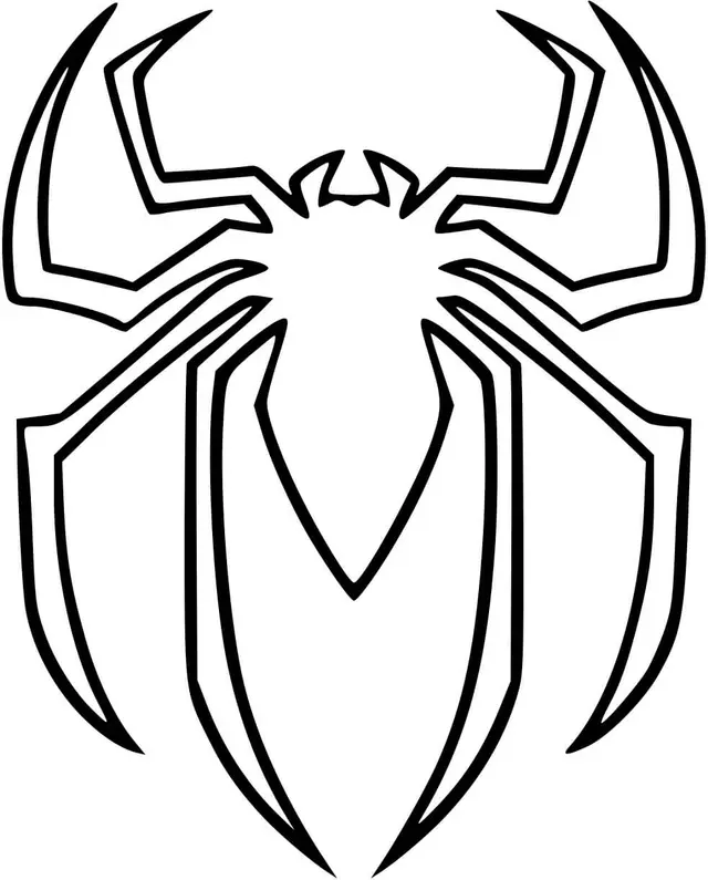 Desenho de Aranha com Logo do Spider-Man para colorir