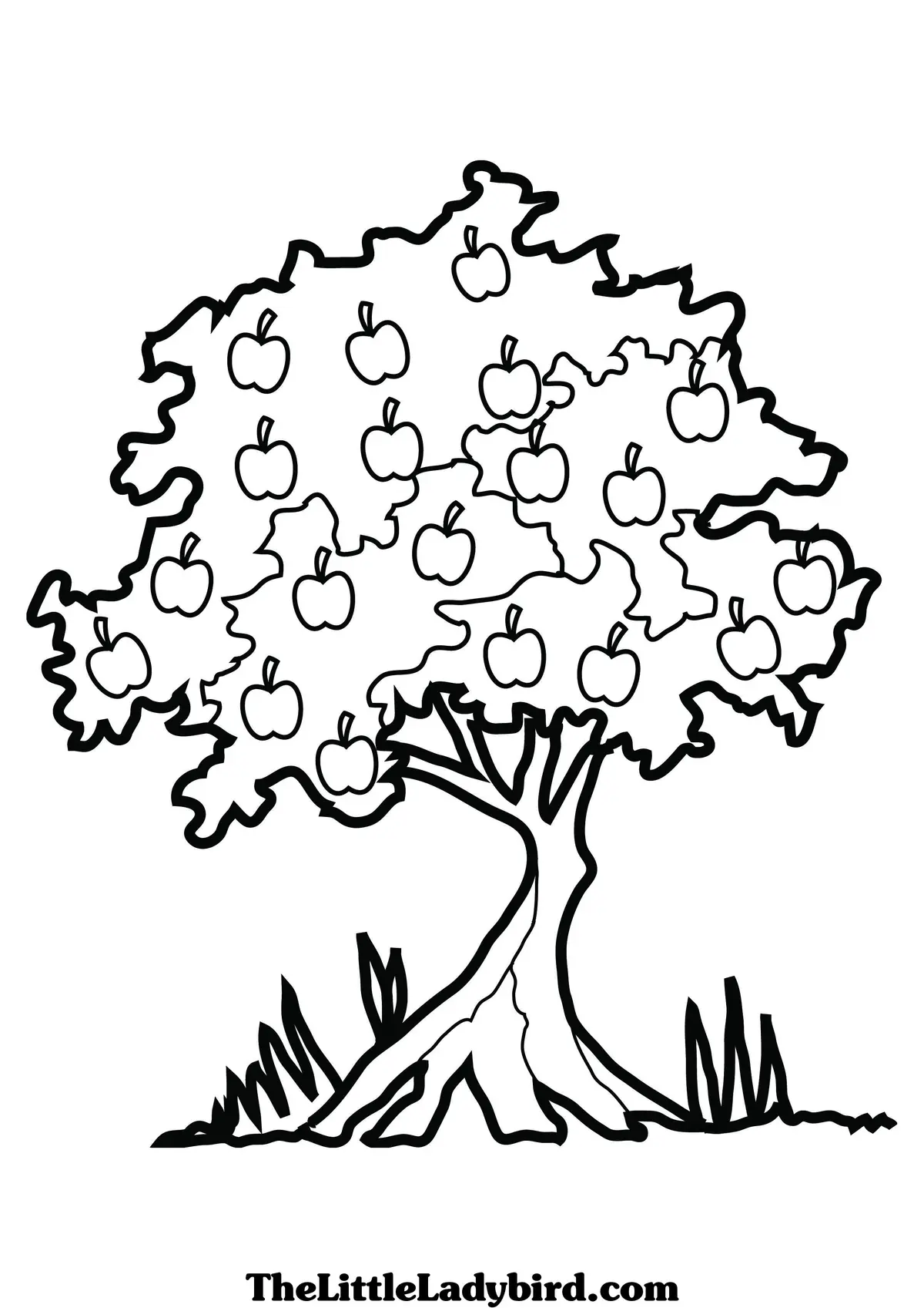 Graceful Birch Tree with Lush Foliage coloring page to print