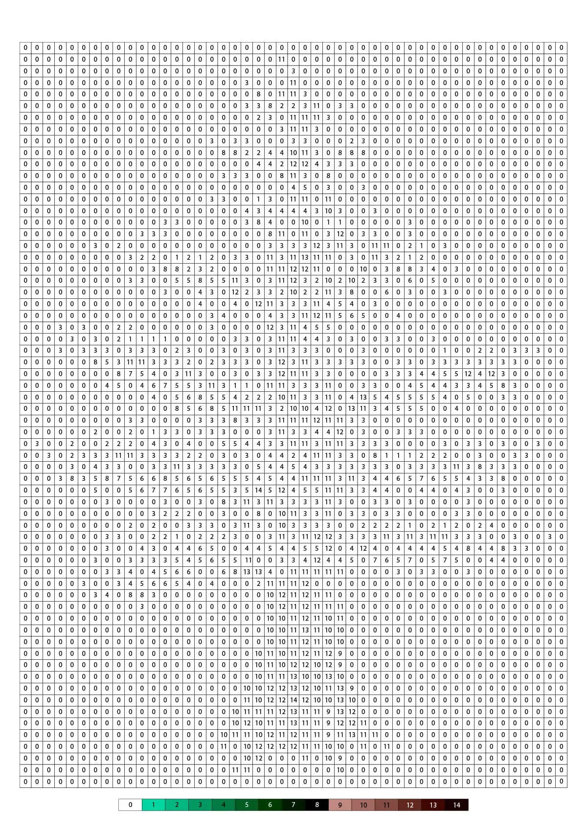 Christmas Pine Tree Pixel Art coloring page to print
