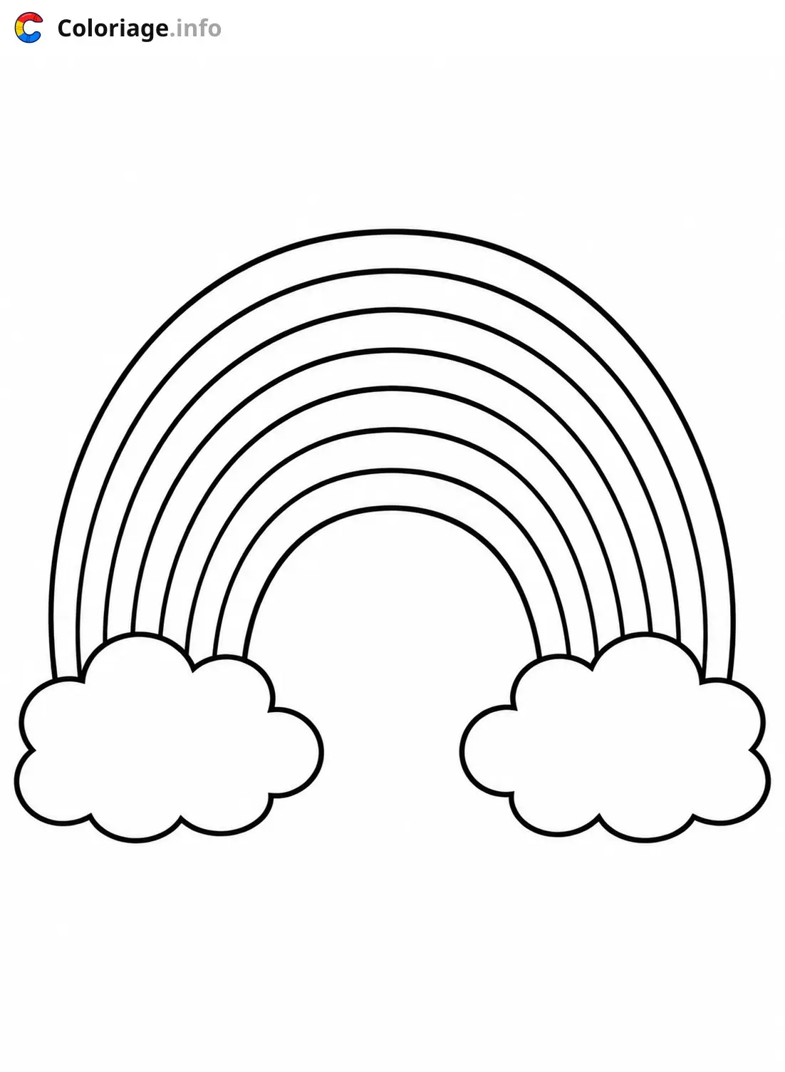 Coloriage Arc-en-ciel et nuages - Arc en ciel à imprimer