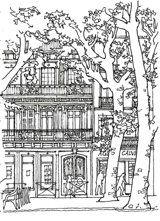 Coloriage Architecture Maison Arbre - Arbre à imprimer