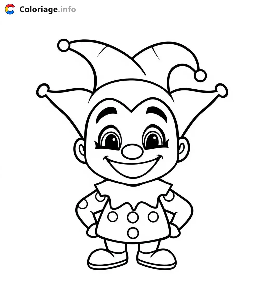Coloriage arlequin adorable - Arlequin à imprimer
