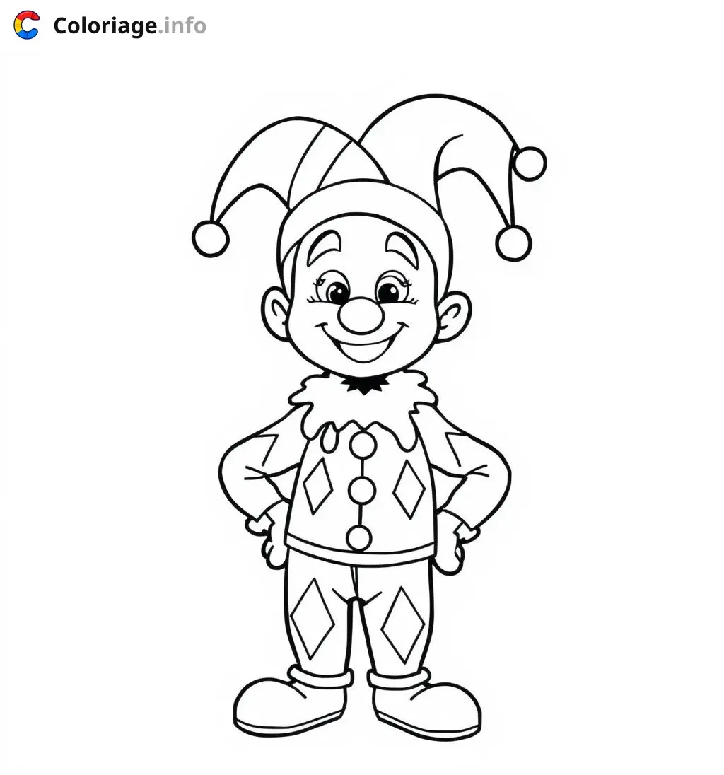 Coloriage arlequin facile enfant - Arlequin à imprimer