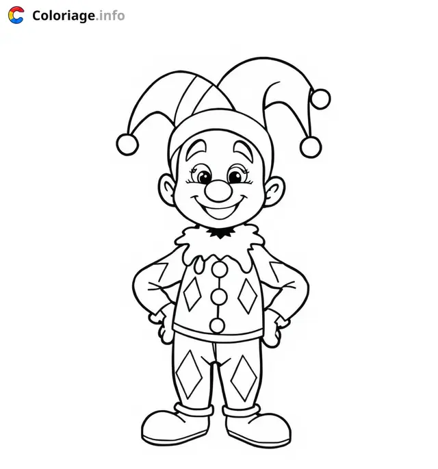 Coloriage arlequin facile enfant - Arlequin à imprimer
