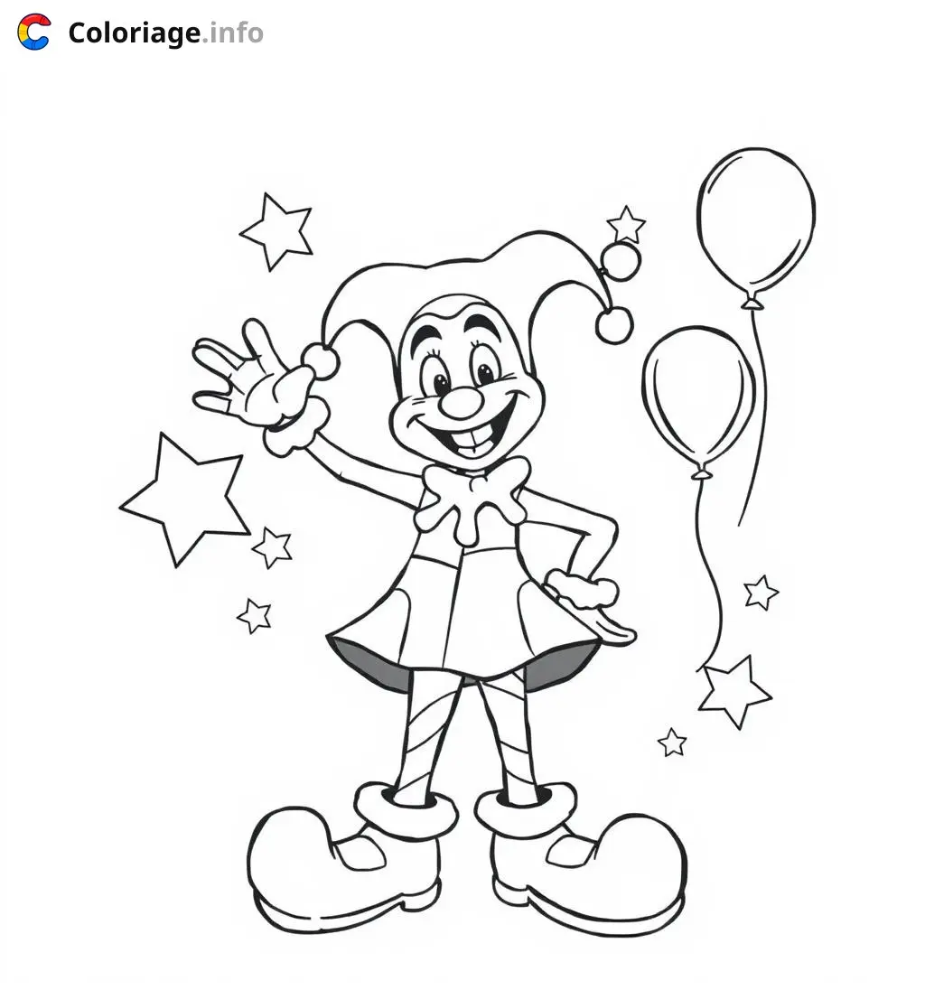 Coloriage arlequin fille - Arlequin à imprimer