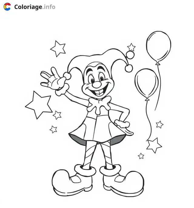 Coloriage arlequin fille - Arlequin à imprimer
