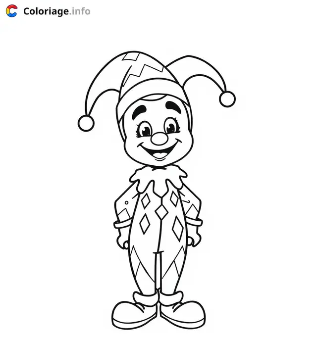 Coloriage arlequin maternelle enfant - Arlequin à imprimer