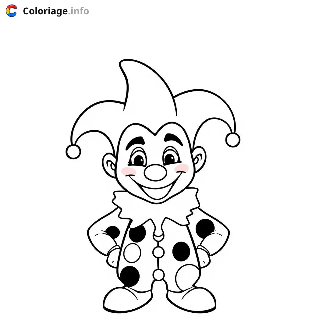 Coloriage arlequin mignon simple maternelle - Arlequin à imprimer