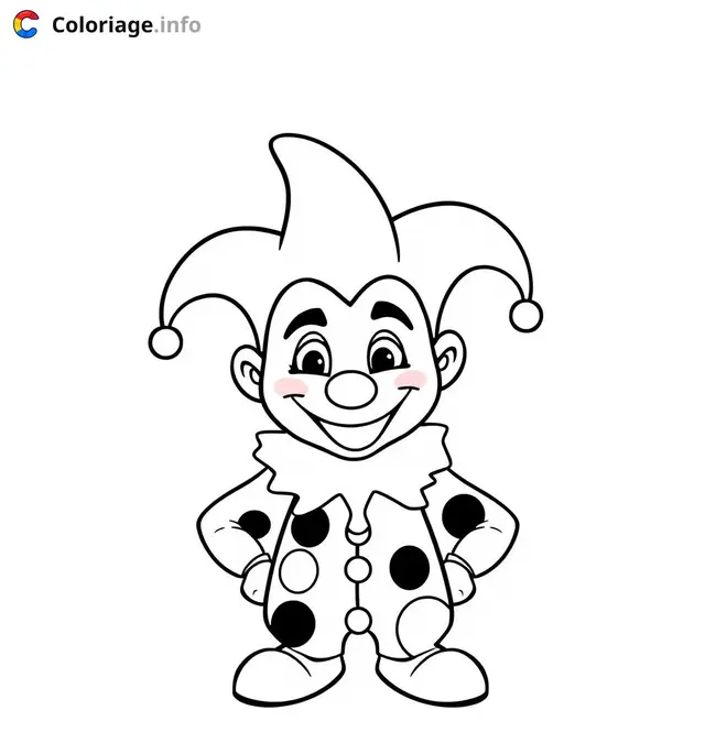Coloriage arlequin mignon simple maternelle - Arlequin à imprimer