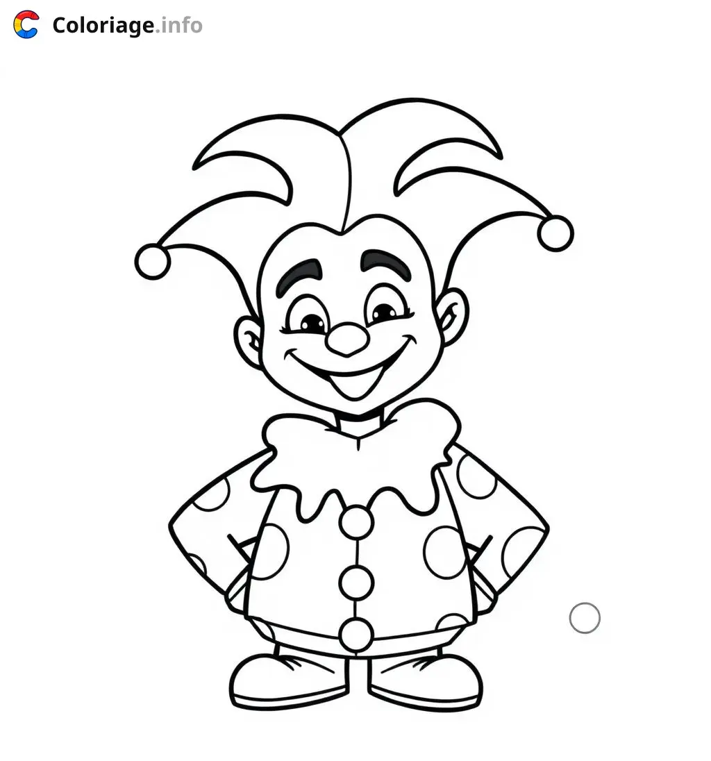 Coloriage arlequin pret pour le spectacle - Arlequin à imprimer