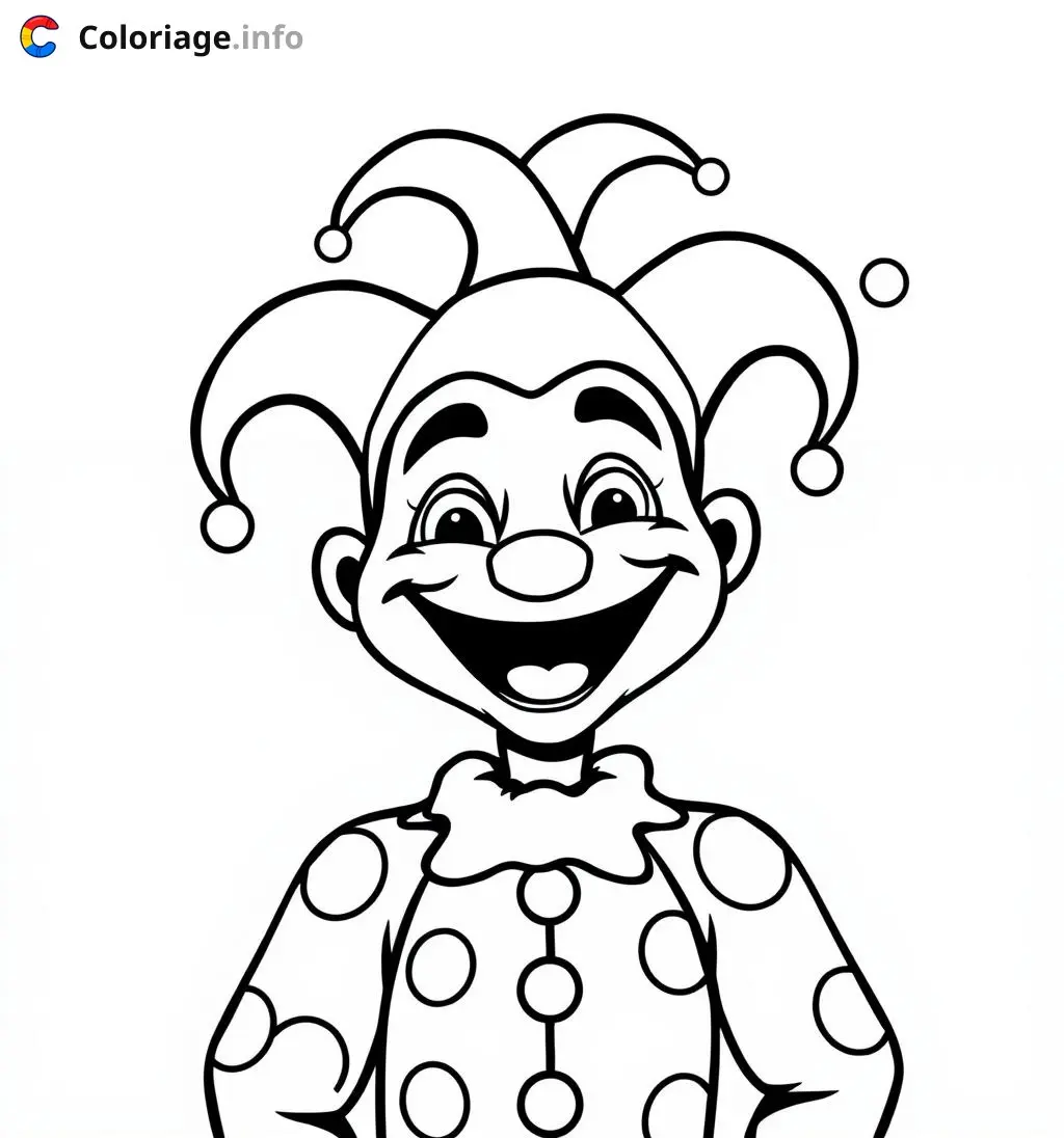 Coloriage arlequin souriant pour enfants - Arlequin à imprimer