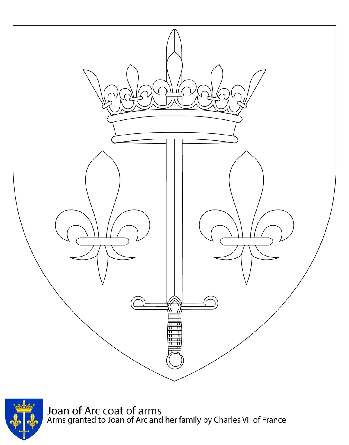 Coloriage Armoiries De Jeanne Darc - France à imprimer
