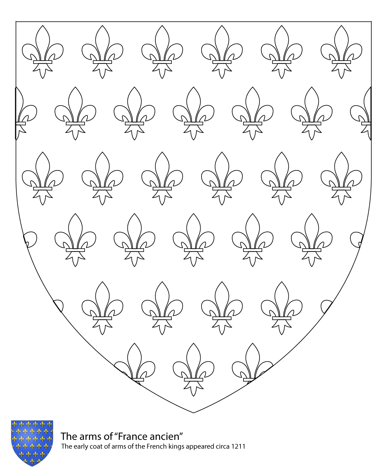 Coloriage Armoiries Des Rois De France - France à imprimer