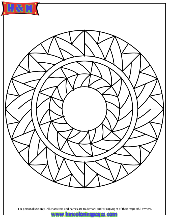 Geometric Mandala for Relaxation coloring page to print