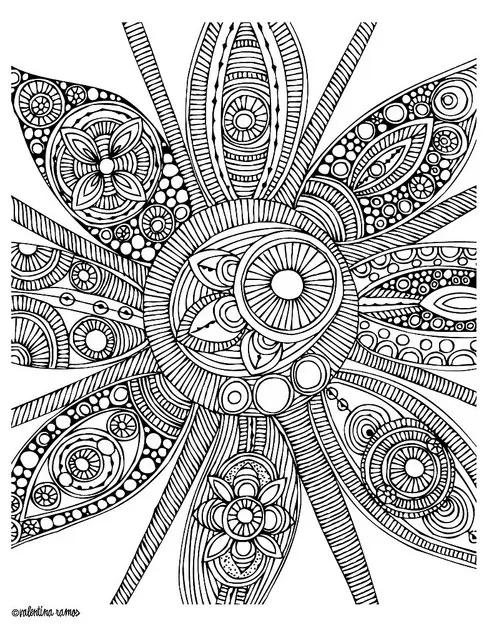 Relaxing and Soothing Abstract Patterns coloring page to print
