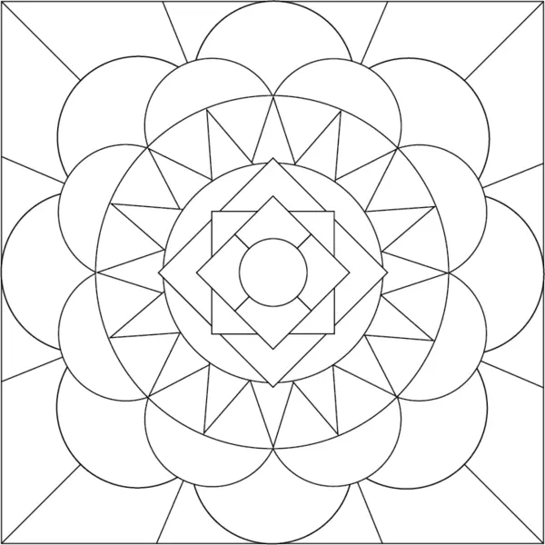 Relaxing Geometric Mandala for Calm and Focus coloring page to print
