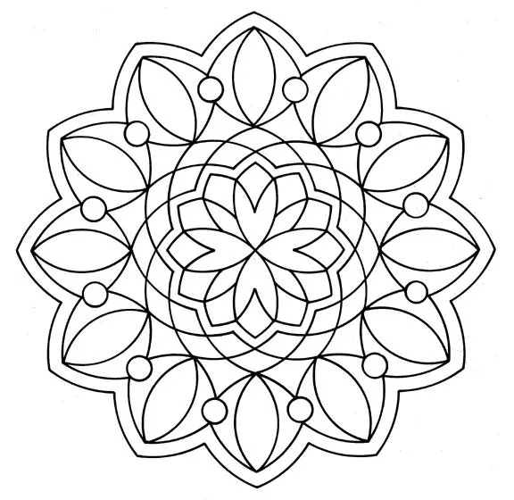 Coloriage Formes organiques sereines pour détente - Art therapie à imprimer
