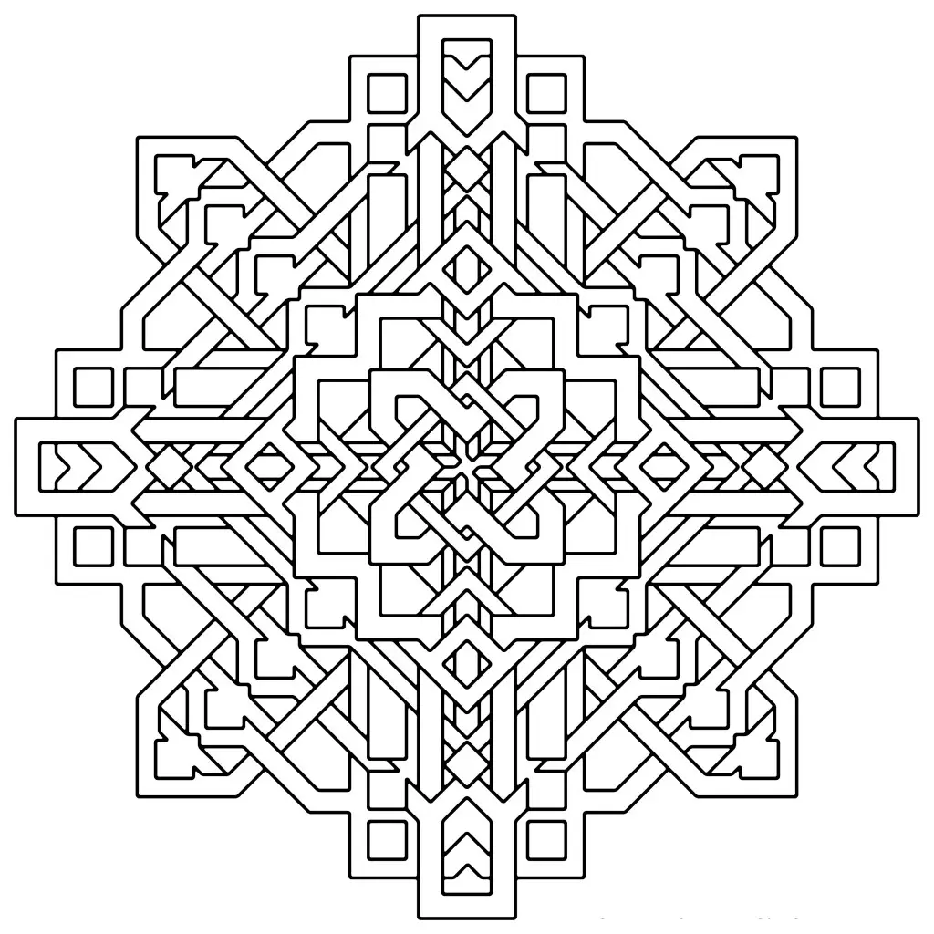 Coloriage Mandala géométrique pour la détente - Art therapie à imprimer
