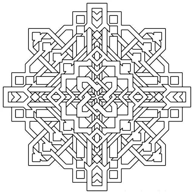 Coloriage Mandala géométrique pour la détente - Art therapie à imprimer