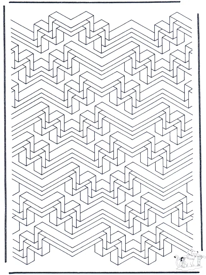 Relaxing Harmonious Geometric Shapes coloring page to print