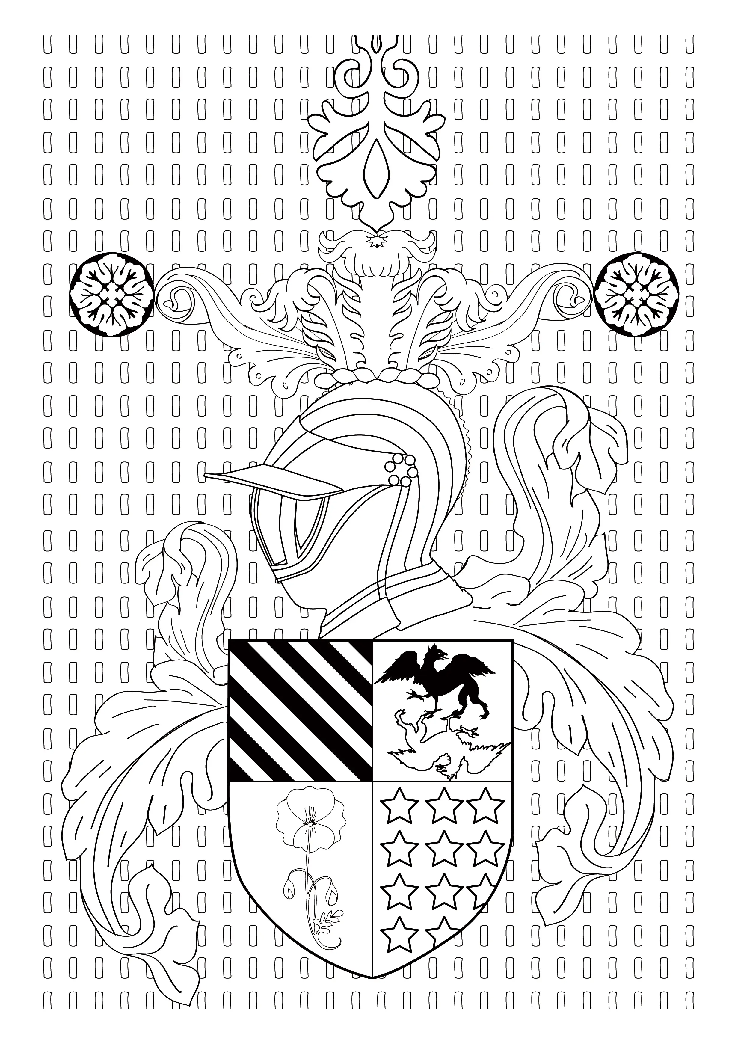 Coloriage Fresque ornementale anti-stress détaillée - Art therapie à imprimer