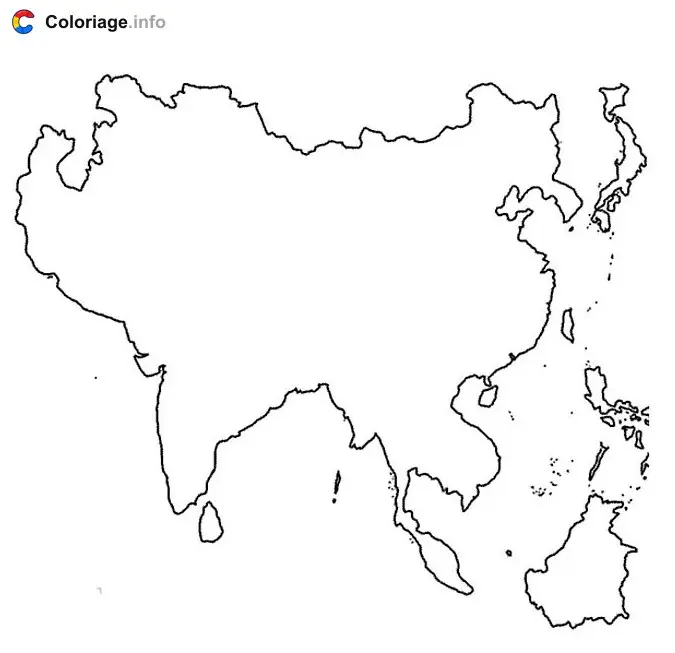 Asia coloring page to print