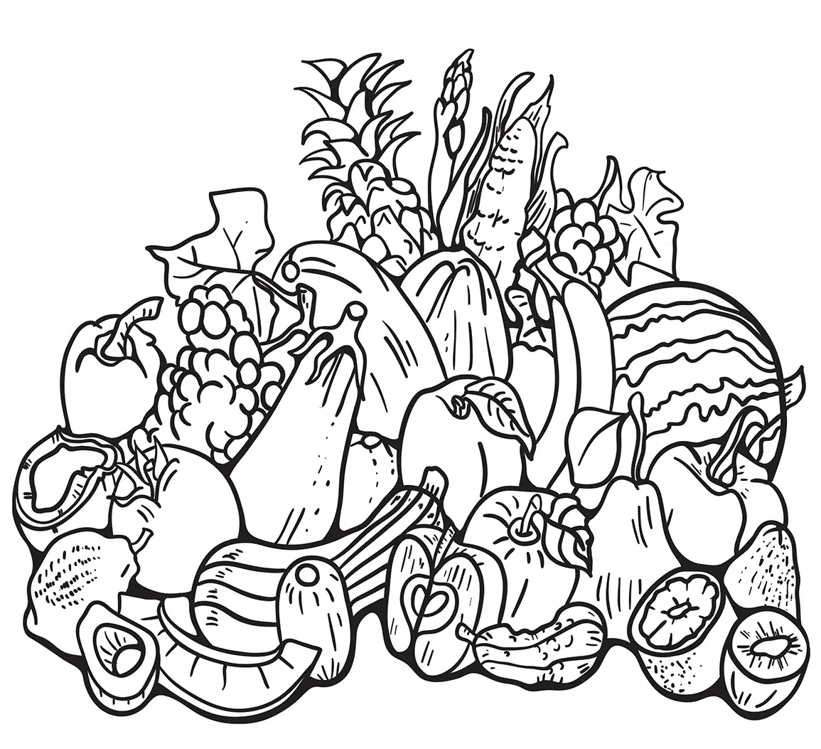 Coloriage Automne Harvest - Automne à imprimer