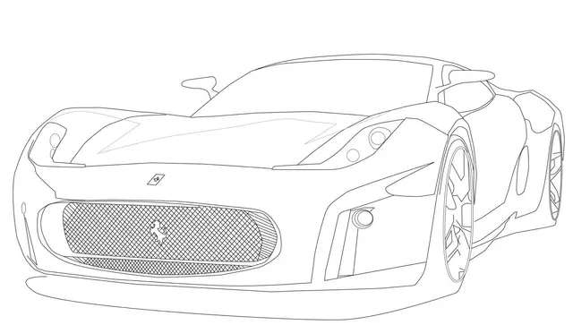 Coloriage Automobile De Course Ferrari - Ferrari à imprimer
