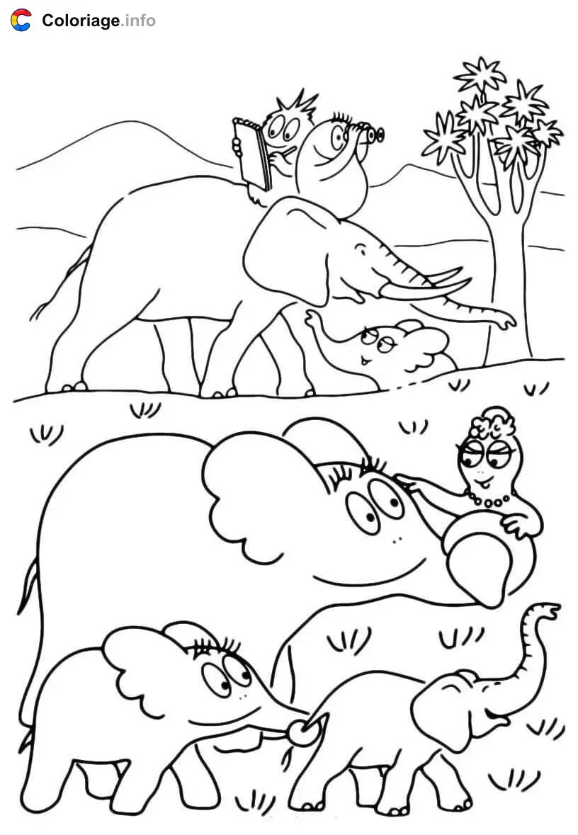 Barbapapa at the Zoo coloring page to print