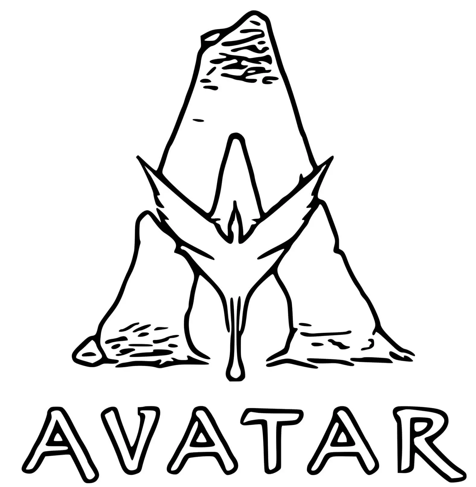 Coloriage Avatar 2 La Voie De L'Eau Logo - Avatar à imprimer