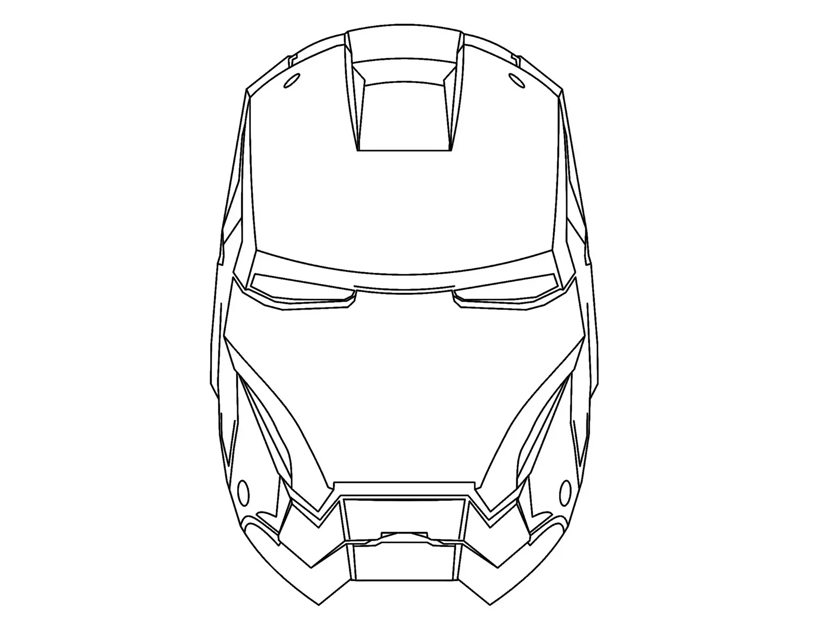 Coloriage Avengers Casque Tête Robot - Avengers à imprimer