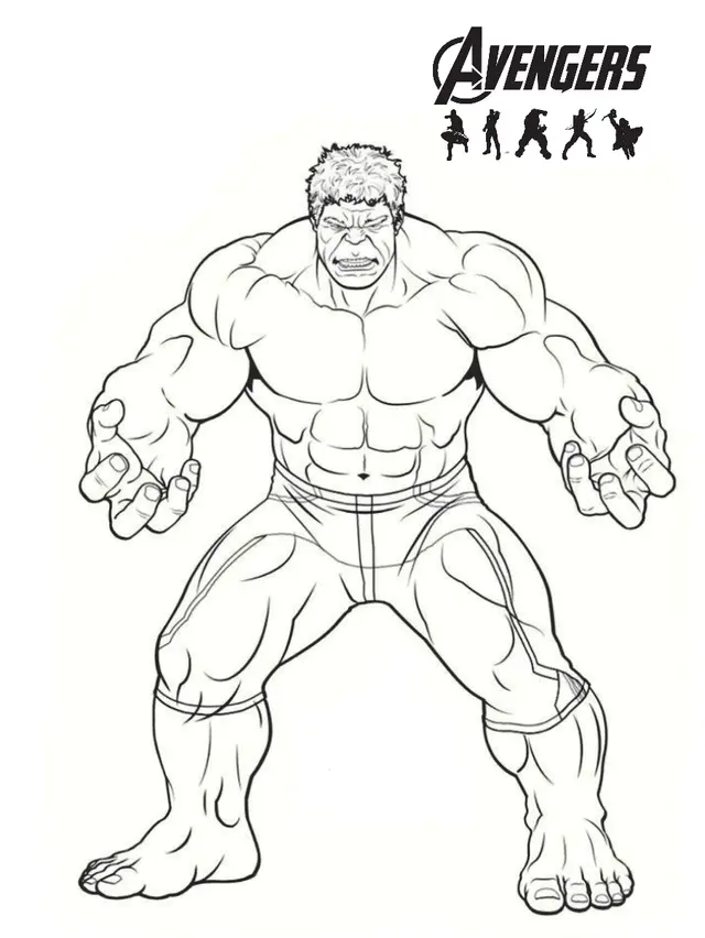 Coloriage Avengers Endgame Héros Hulk - Hulk à imprimer