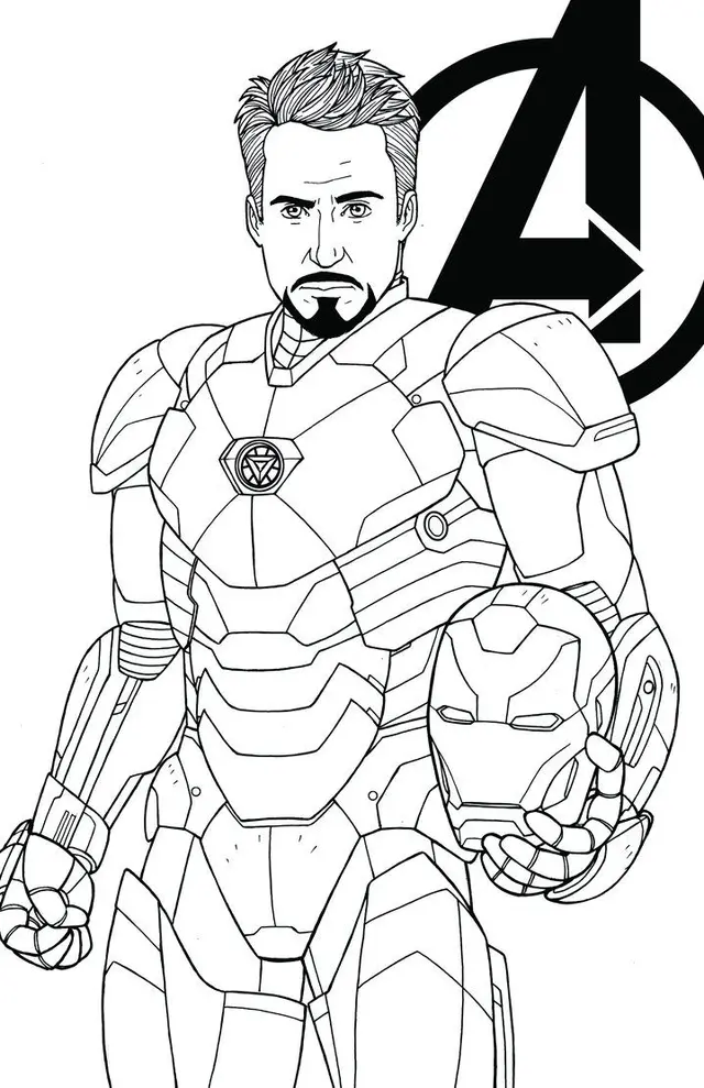 Coloriage Avengers Endgame Iron Man Tony Stark - Avengers à imprimer