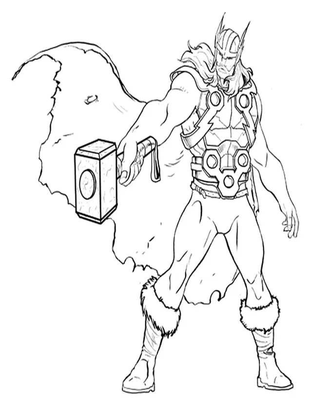 Coloriage Avengers Thor - Garçon à imprimer