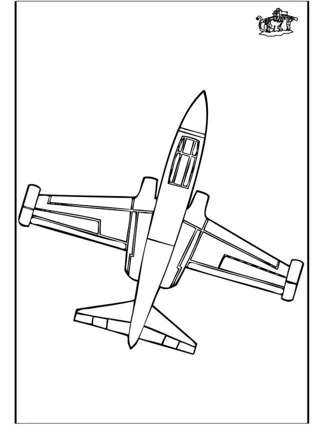 Coloriage Avion de transport volant dans les nuages - Avion à imprimer