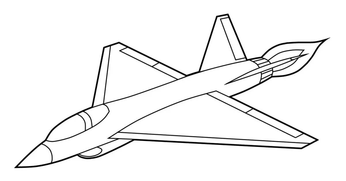 Fast Fighter Jet in Dynamic Flight coloring page to print