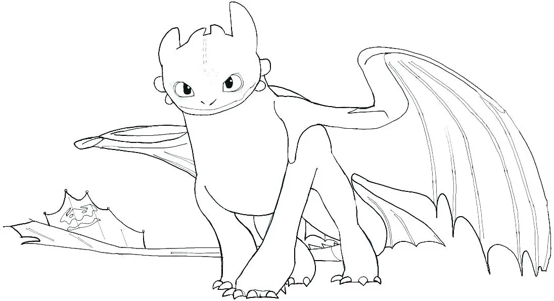 Coloriage Baby Toothless How Train Your Dragon - Dragon à imprimer