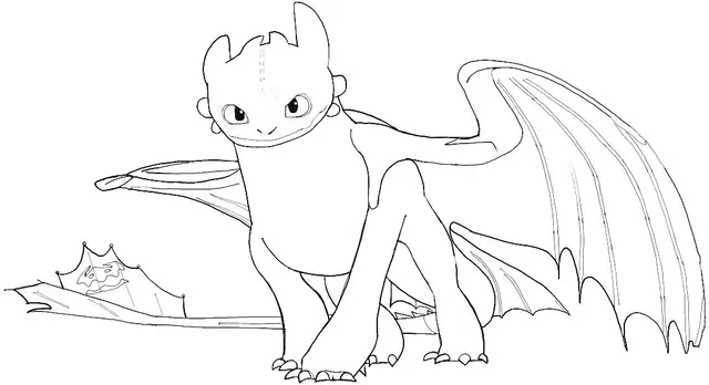 Coloriage Baby Toothless How Train Your Dragon - Dragon à imprimer