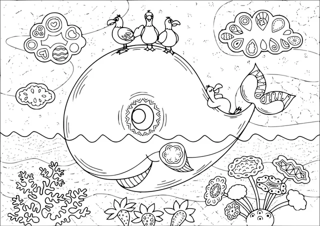 Coloriage Baleine Adulte Mandala Dans La Mer - Baleine à imprimer