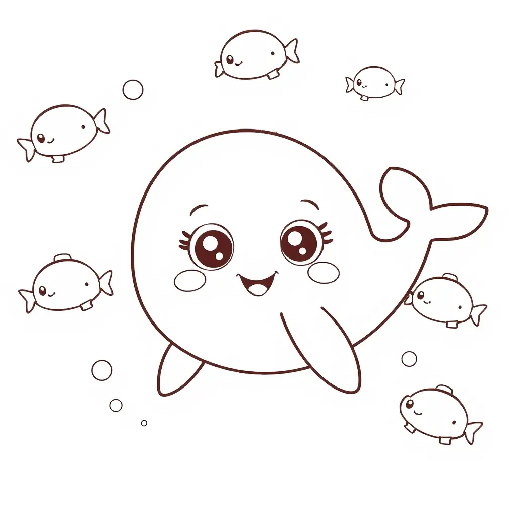 Coloriage Baleine Facile Animaux Marins - Baleine à imprimer
