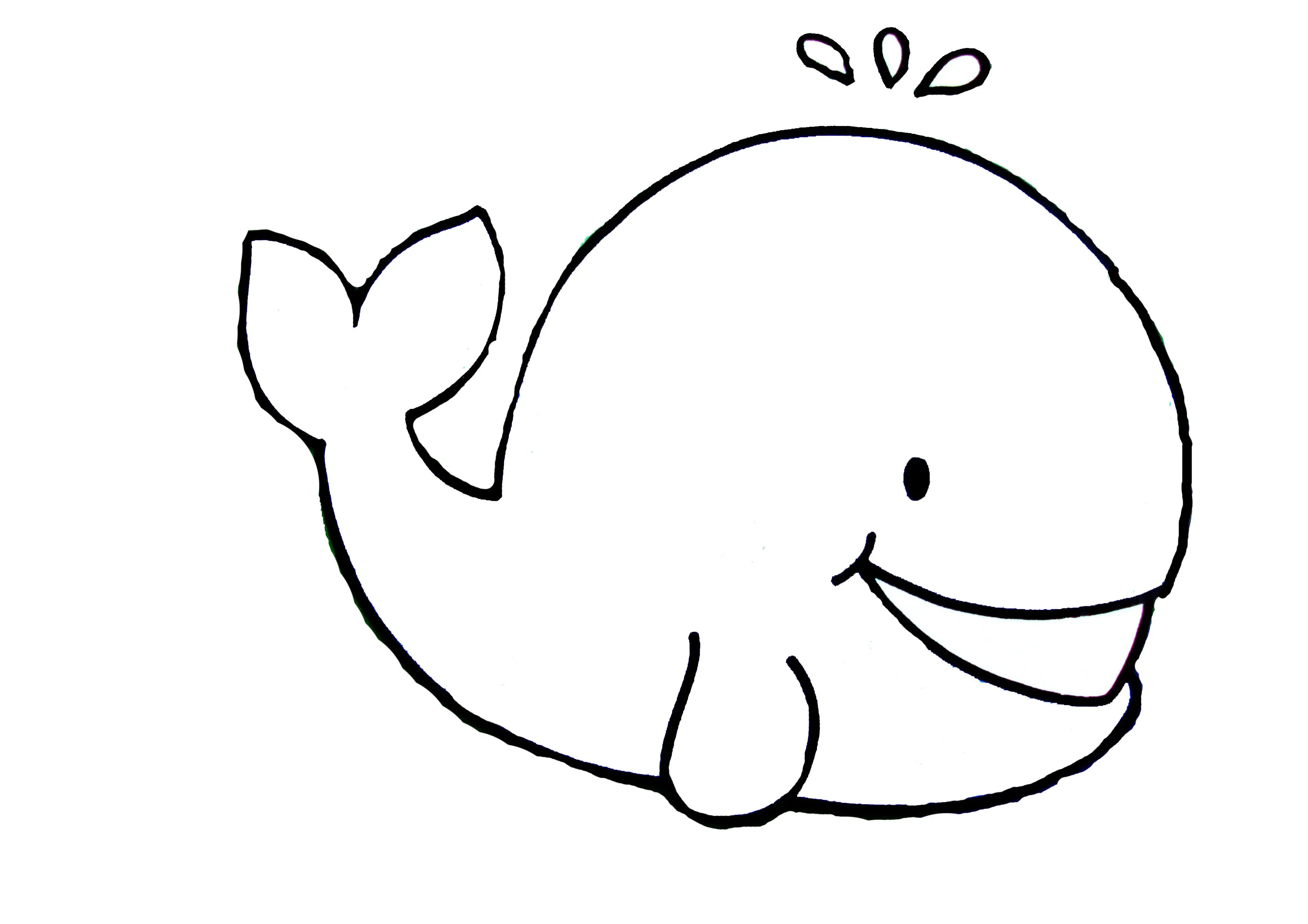 Coloriage Baleine Facile Enfant Maternelle - Baleine à imprimer