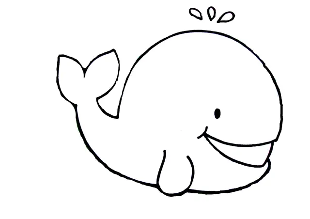 Coloriage Baleine Facile Enfant Maternelle - Baleine à imprimer