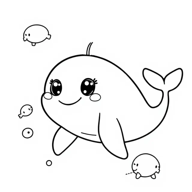 Coloriage Baleine Maternelle Theme Ocean - Baleine à imprimer