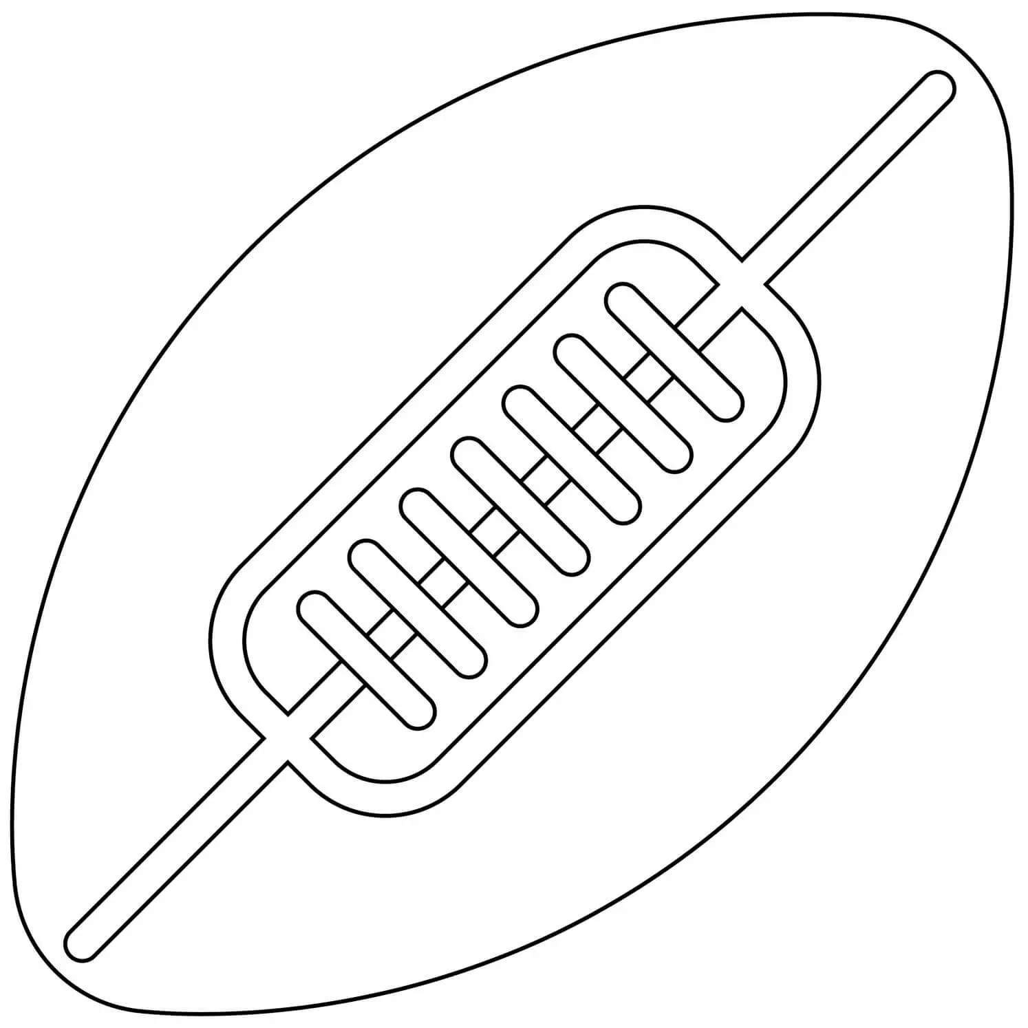 Coloriage Ballon De Rugby Simple - Rugby à imprimer