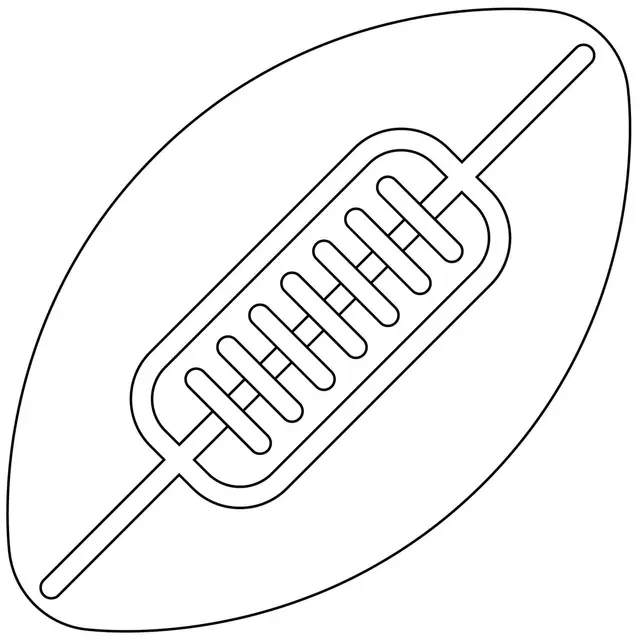 Coloriage Ballon De Rugby Simple - Rugby à imprimer