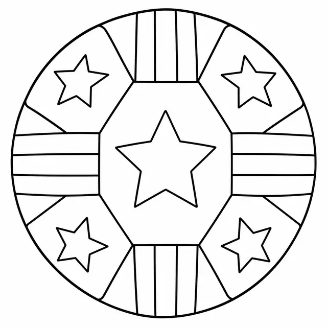 Desenho de Bola de Futebol com Estrelas, Listras e Estilo USA para colorir