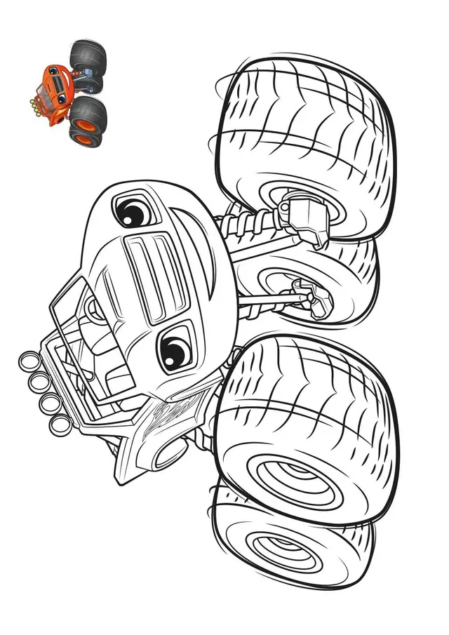 Coloriage Balze Sort Les Grandes Roues - Blaze et les Monster Machines à imprimer